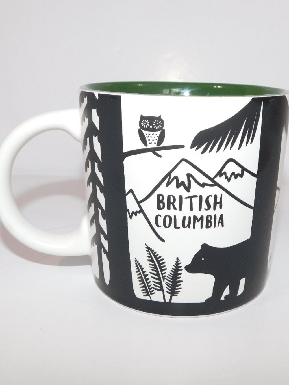 INDIGO Provinces of Canada British Columbia BC For est Scene Coffee mug Green